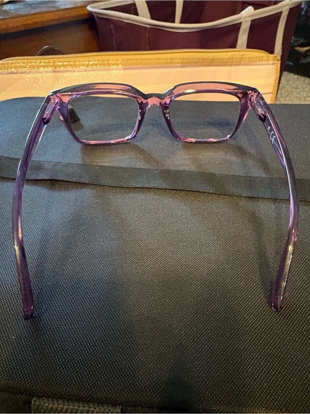 Hummingbird Purple Transparent Square Frame Readers 2.0 Strength